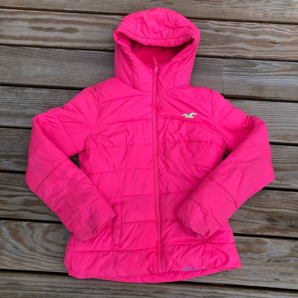 holister pink coat